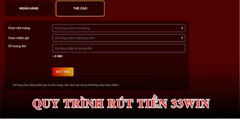 Thành viên nên thực hiện đúng quy trình để rút tiền 33WIN thành công
